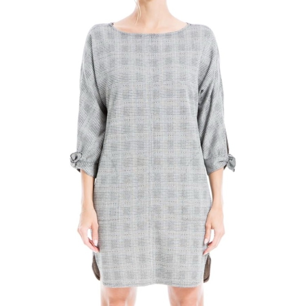 Max Studio Womens Double Knit 3/4" Tie Sleeve Short Dress